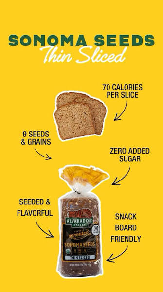 Alvarado Street Bakery Thin Sliced Sprouted Wheat Sonoma Seeds Bread - 6/Case