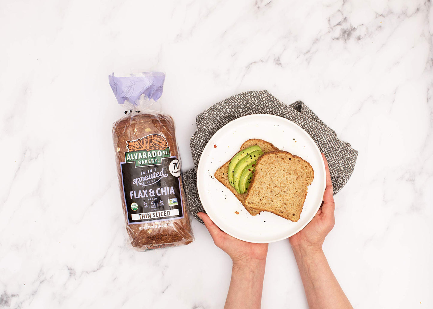 Alvarado Street Bakery Thin Sliced Sprouted Wheat Flax And Chia Bread - Pack of 6