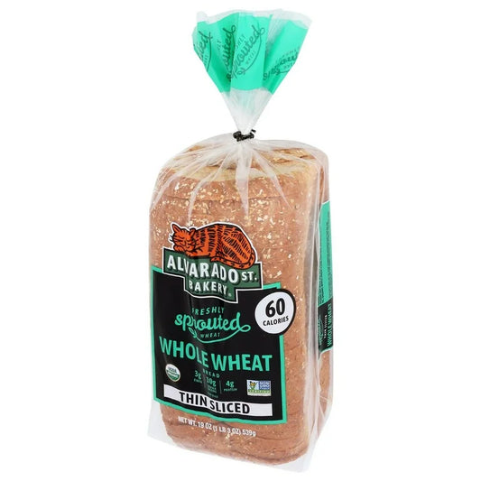 Alvarado Street Bakery Thin Sliced Sprouted Whole Wheat Bread - 6/Case