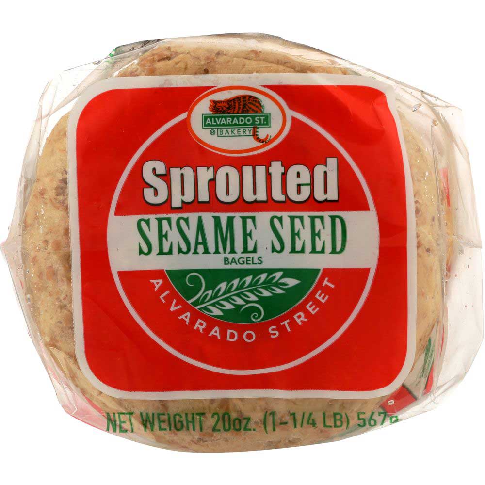 Alvarado Street Bakery Organic Sprouted Wheat Sesame Bagels - 6/Case