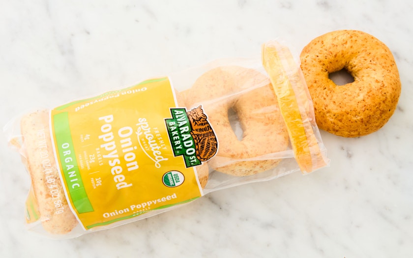 Alvarado Street Bakery Organic Sprouted Onion Poppyseed Bagels - 6/Case