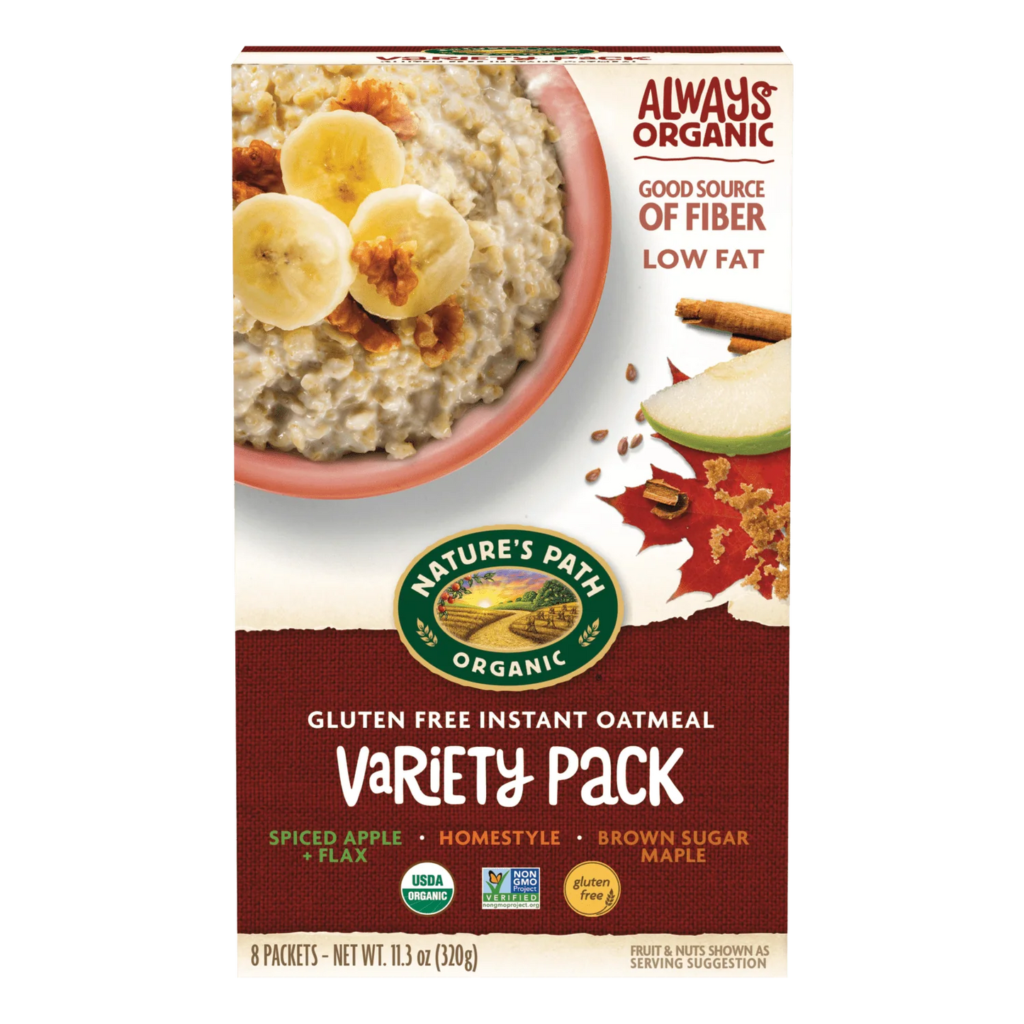 Nature’s Path Gluten Free Instant Oatmeal Variety Pack - Pack of 6