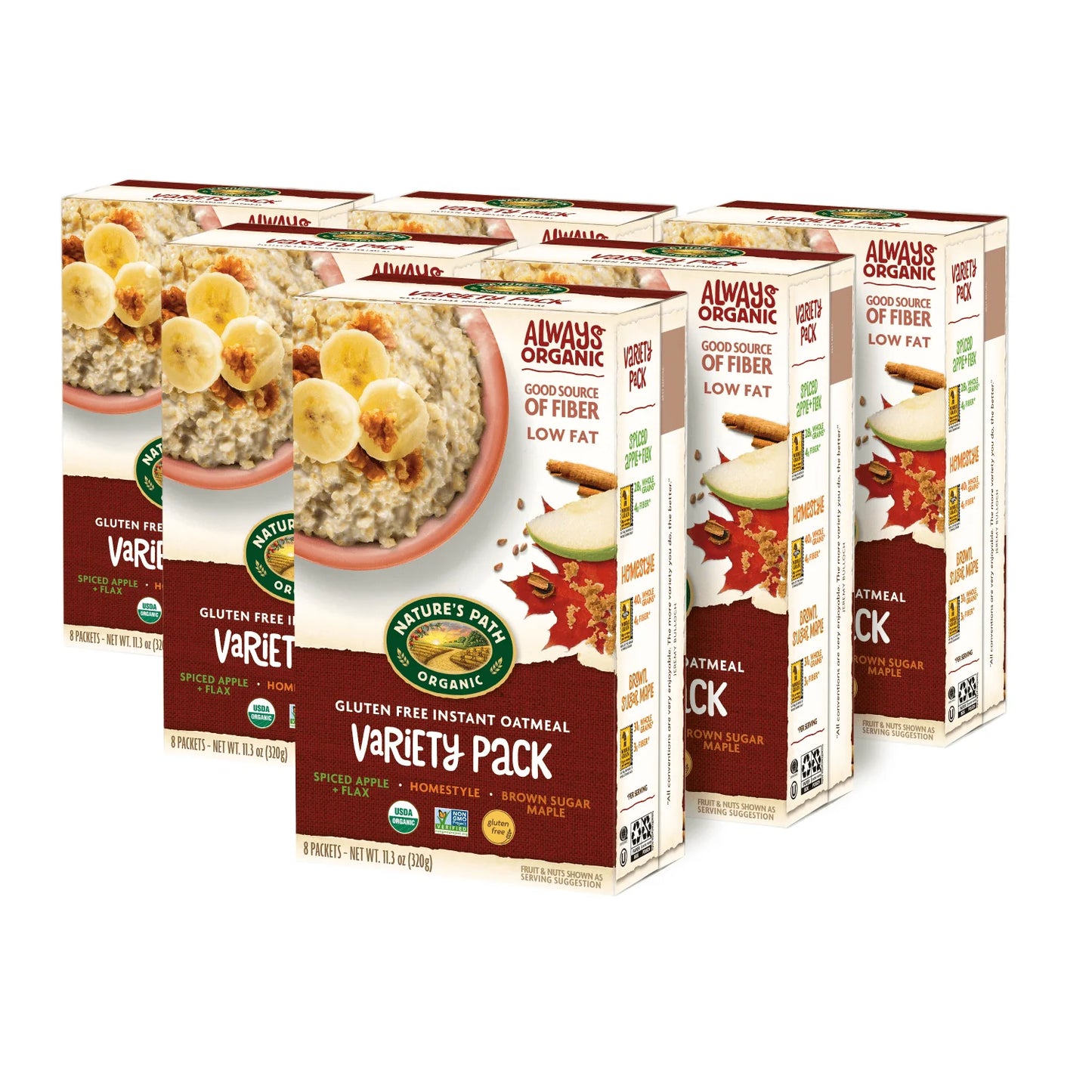 Nature’s Path Gluten Free Instant Oatmeal Variety Pack - Pack of 6
