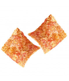 Two golden Brets crêpe-chip squares on a white background
