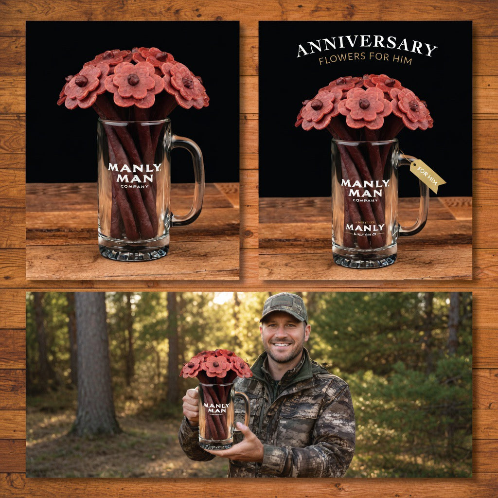 Beef Jerky Flower Bouquet & Beer Mug