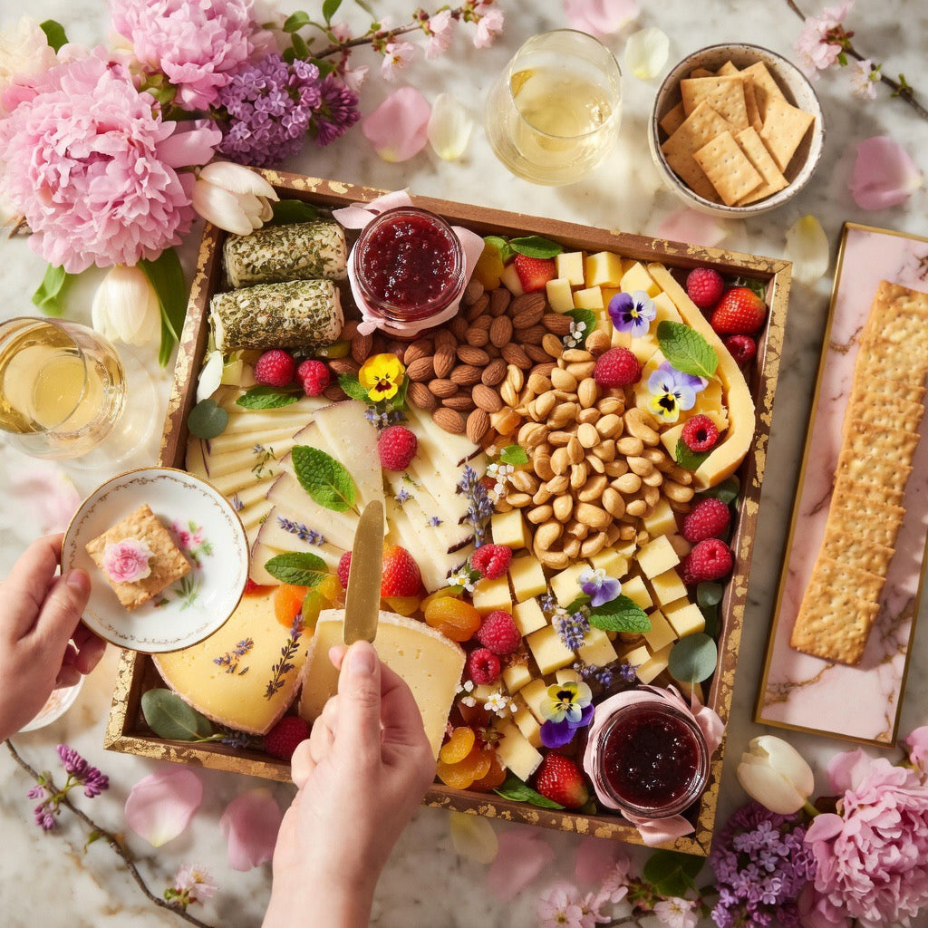 Sun-Kissed Spring Bloom Cheese Board, Serves 15 to 20