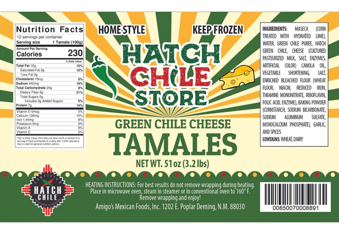 Our Flame-Roasted Hatch Green Chile Favorites, Tamales & Chimichangas
