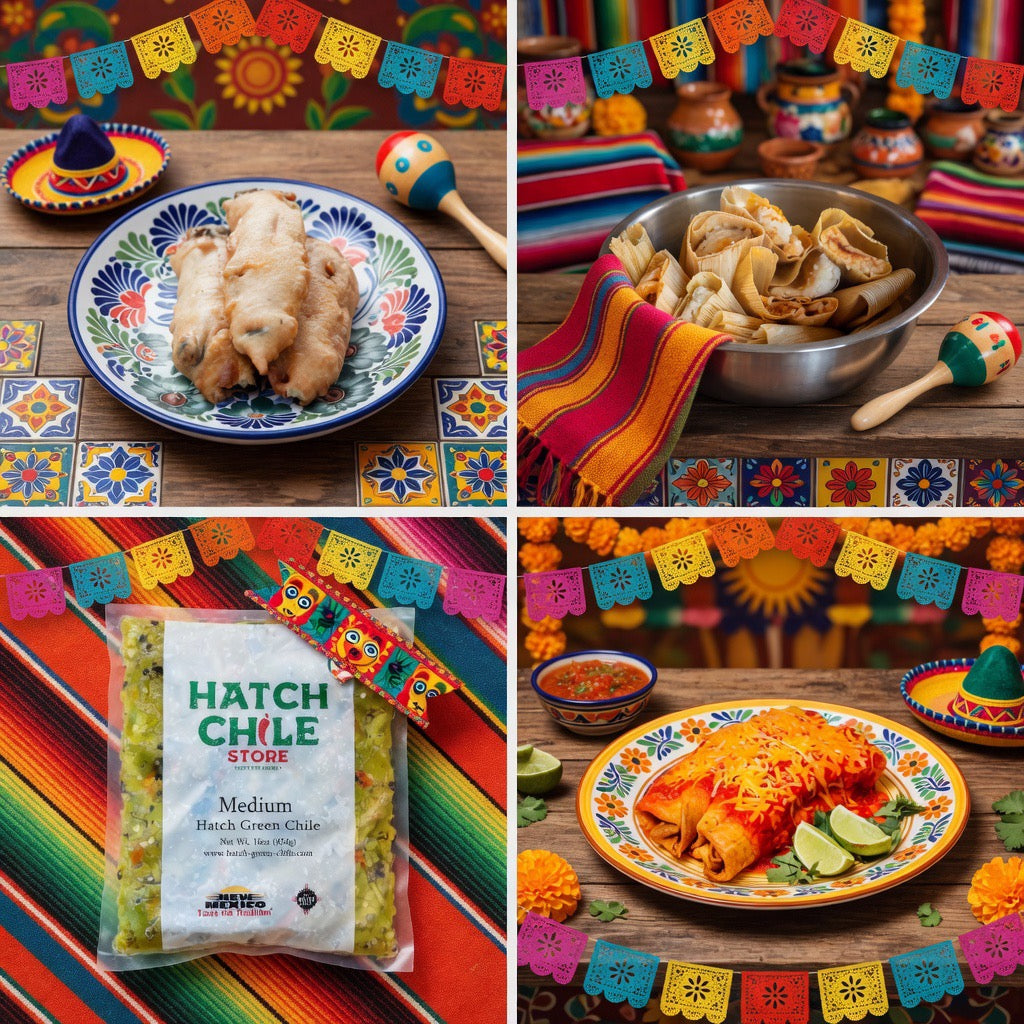Our Flame-Roasted Hatch Green Chile Favorites, Tamales & Chimichangas