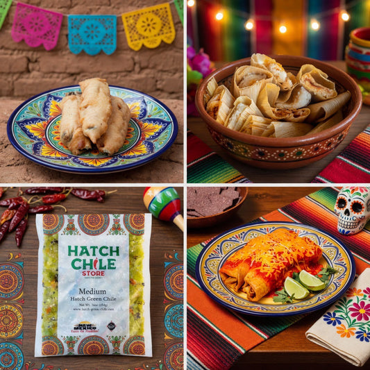 Our Flame-Roasted Hatch Green Chile Favorites, Tamales & Chimichangas