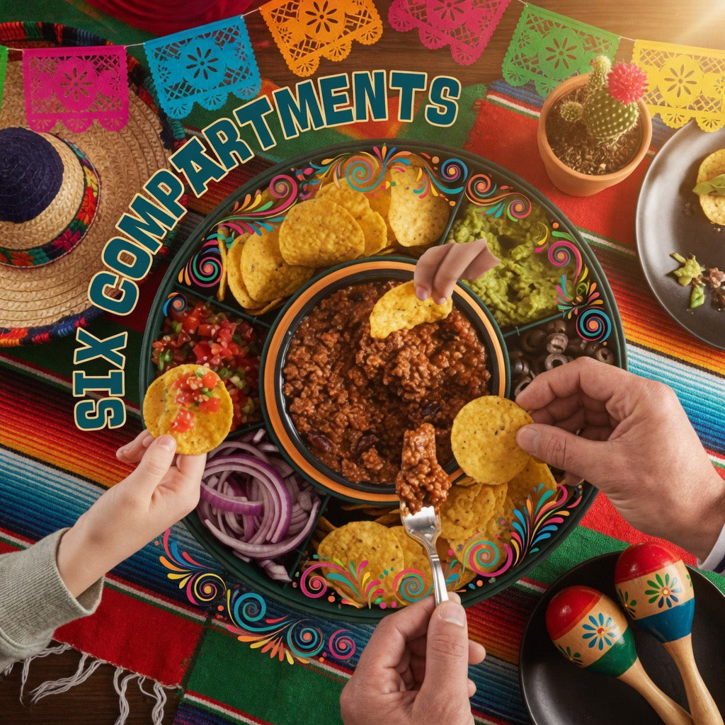 Taco Tuesday Kit - Taco Bar Serving Set for a Party - Heated Pot, 4 Taco Holders, & Detachable Lazy Susan Tray