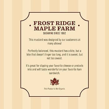 Frost Ridge Maple Farm, Champagne Maple Mustard