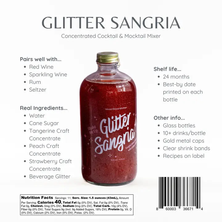 Glitter Cocktail Box: 3 of Our Glitter-Infused Mixers - Glitter Sangria, Glitter Mimosa & Glitter Simple Syrup