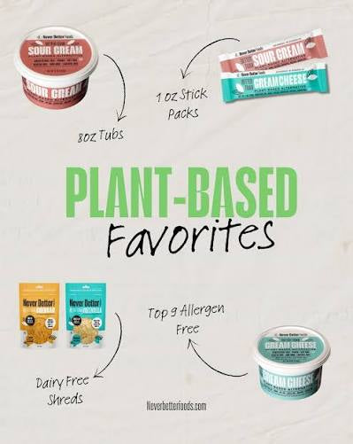 Never Better Plant-Based Sour Cream Pouches – Pack of 25 Single-Serve 1 oz Packets