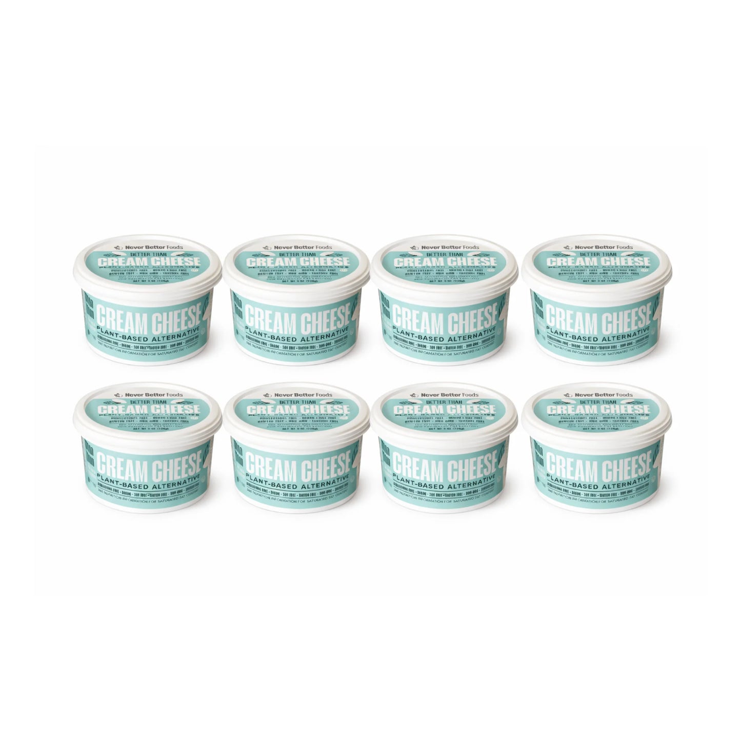 Never Better Plant-Based Cream Cheese – 8-Pack of 8 oz Tubs: Creamy Dreams Do Come True!