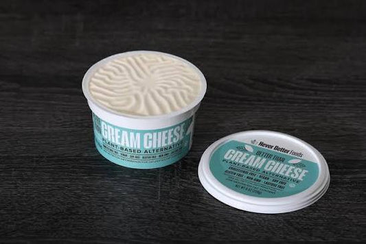 Never Better Plant-Based Cream Cheese — 8-Pack | 8 × 8 oz tubs (64 oz total) Dairy-free • Vegan • Spreadable