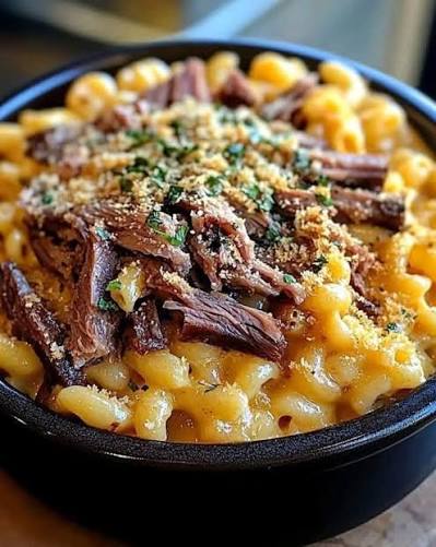 Smokin’ Brisket Mac Attack, Macaroni and Cheese