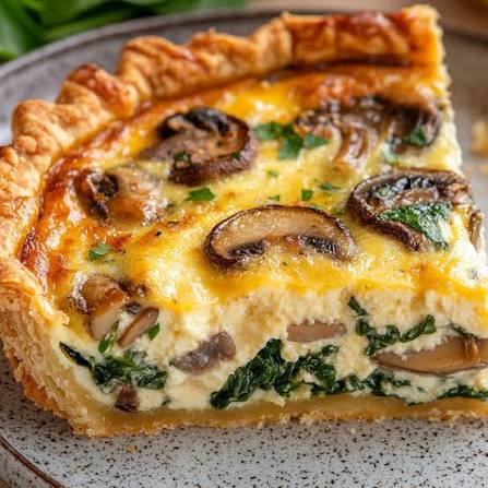 Misty Morning Mushroom & Spinach Quiche