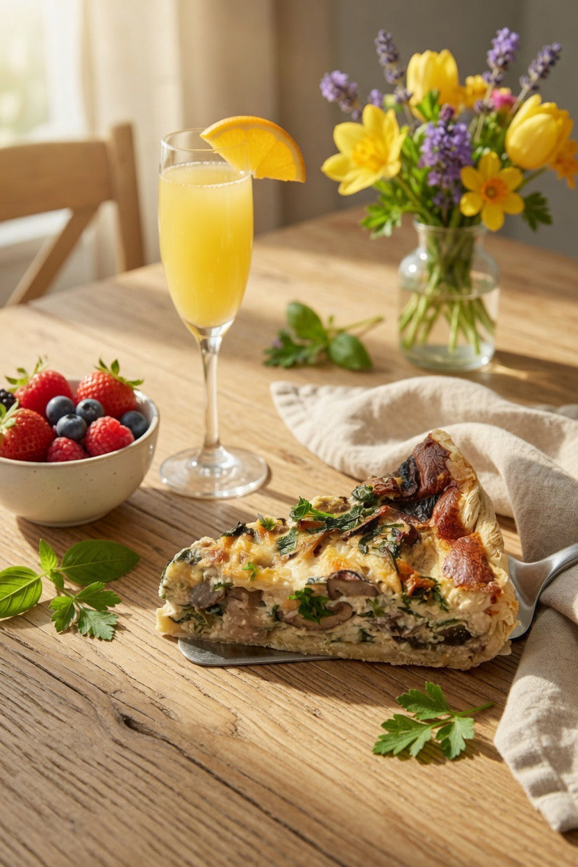 Misty Morning Mushroom & Spinach Quiche