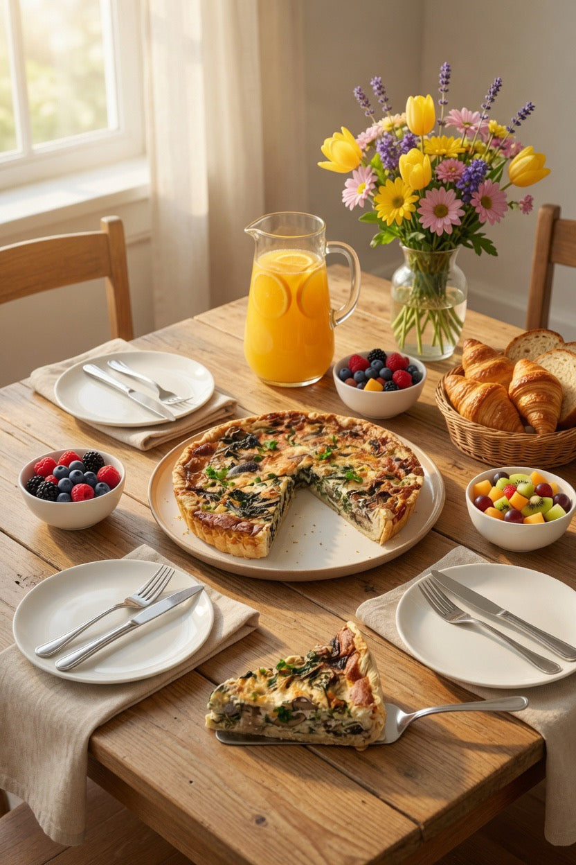 Misty Morning Mushroom & Spinach Quiche