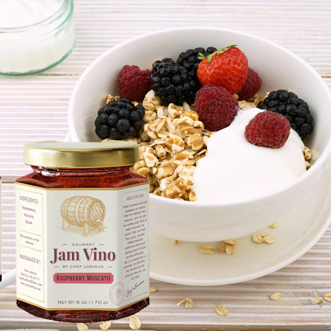 Jam Vino Gourmet Raspberry Moscato Wine-Infused Jam