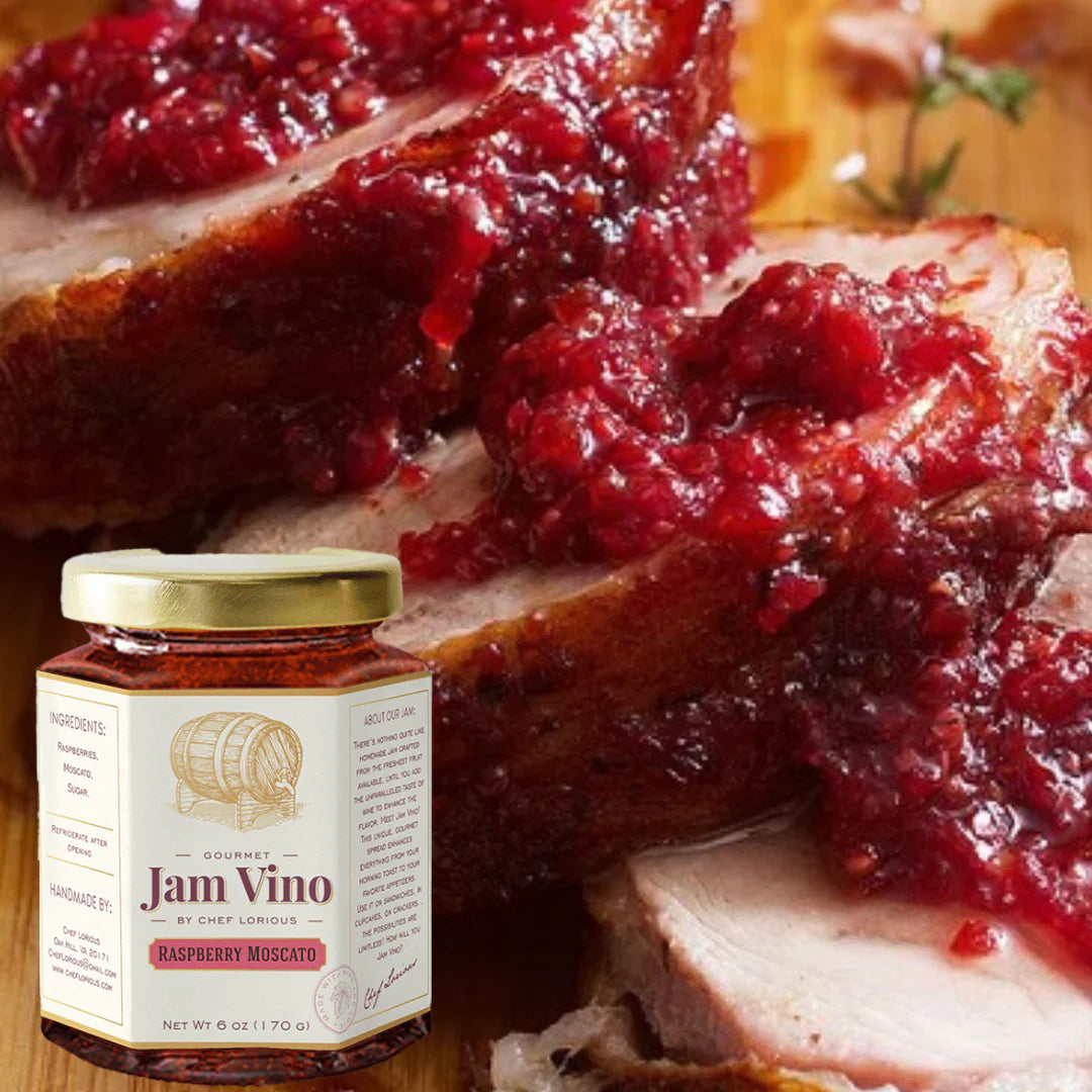 Jam Vino Gourmet Raspberry Moscato Wine-Infused Jam