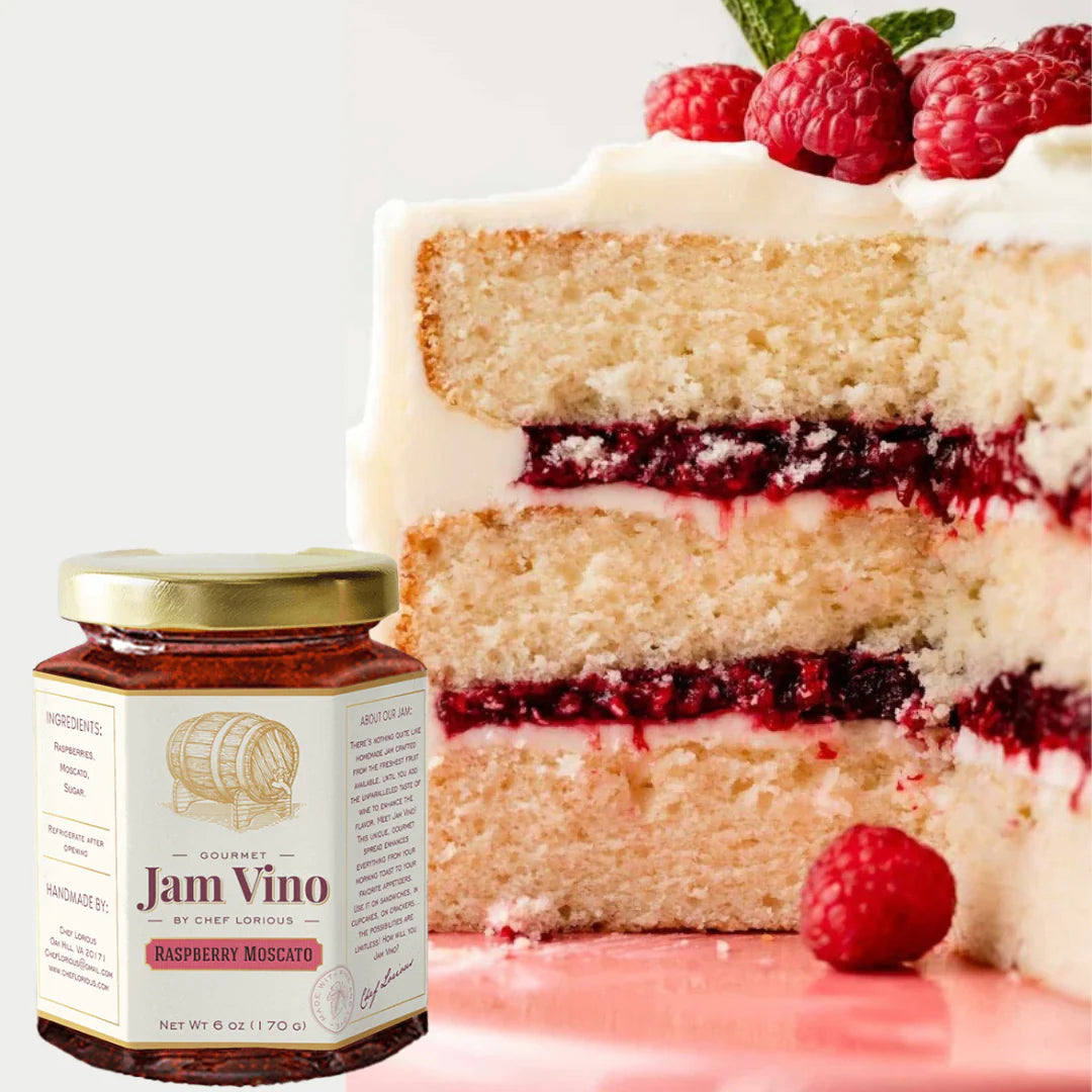 Jam Vino Gourmet Raspberry Moscato Wine-Infused Jam