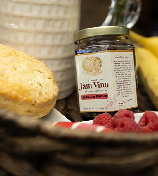 Jam Vino Gourmet Raspberry Moscato Wine-Infused Jam