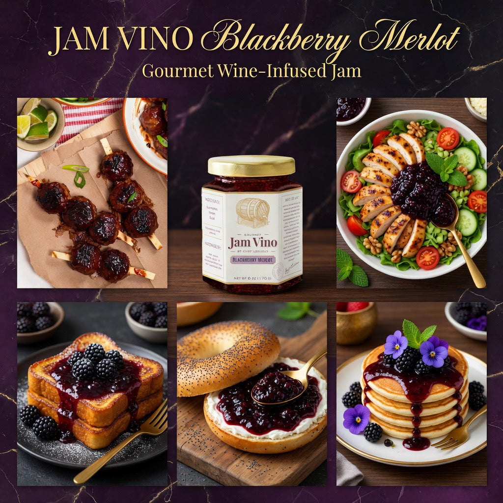 Jam Vino Gourmet Blackberry Merlot Wine-Infused Jam