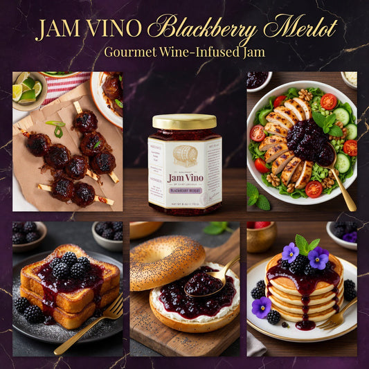 Jam Vino Gourmet Blackberry Merlot Wine-Infused Jam