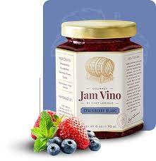 Jam Vino Gourmet Strueberry Blanc Wine-Infused Jam! 🍓