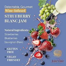Jam Vino Gourmet Strueberry Blanc Wine-Infused Jam! 🍓