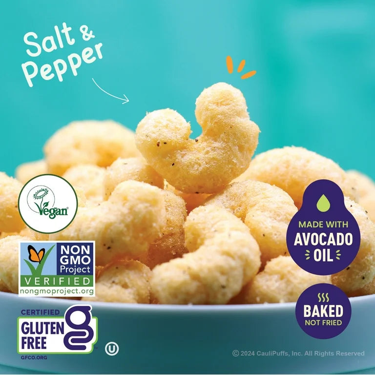 CauliPuffs - Corn, Rice, and Cauliflower Gluten Free Puffed Snacks, Variety Pack