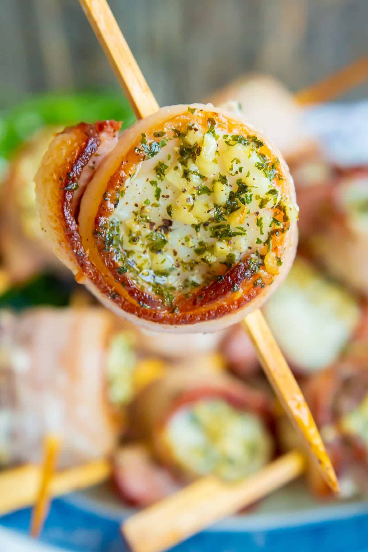 Bacon-Wrapped Scallop Skewers, Mini Bite Sized