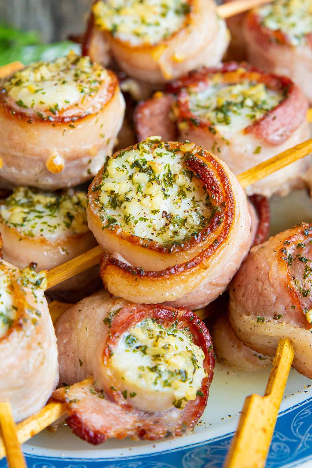 Bacon-Wrapped Scallop Skewers, Mini Bite Sized