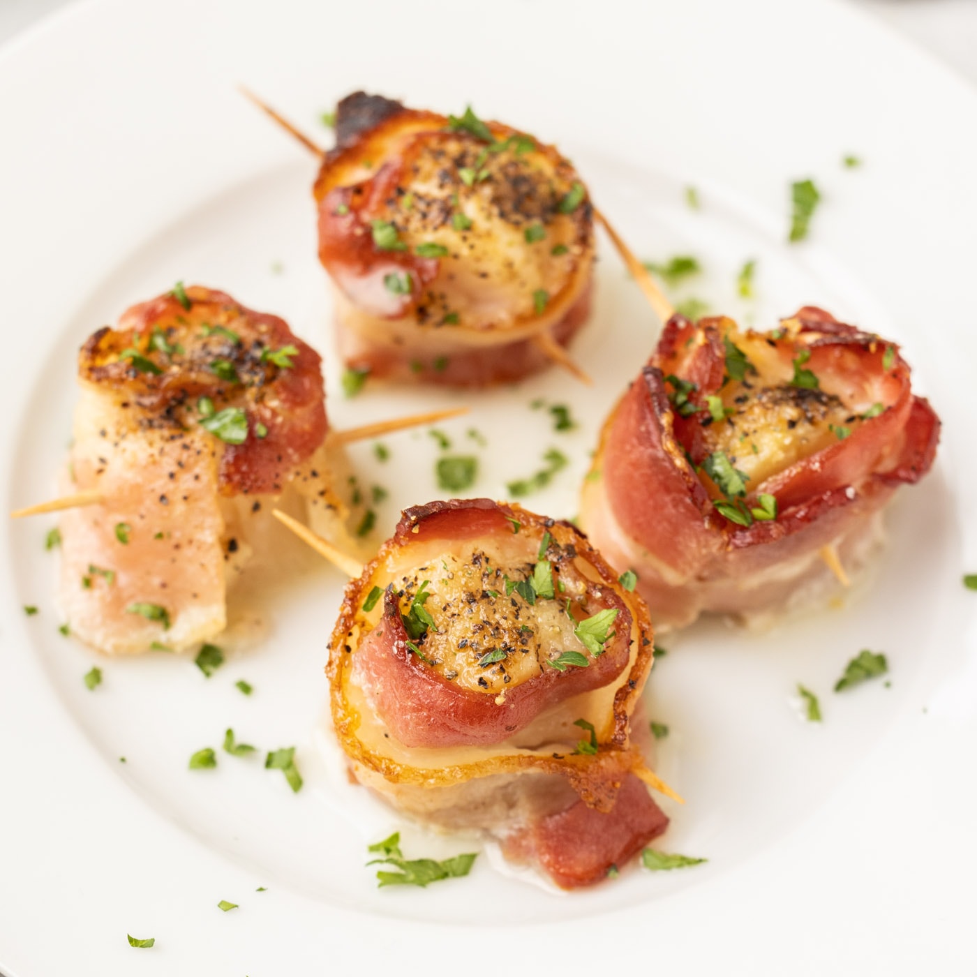 Bacon-Wrapped Scallop Skewers, Mini Bite Sized