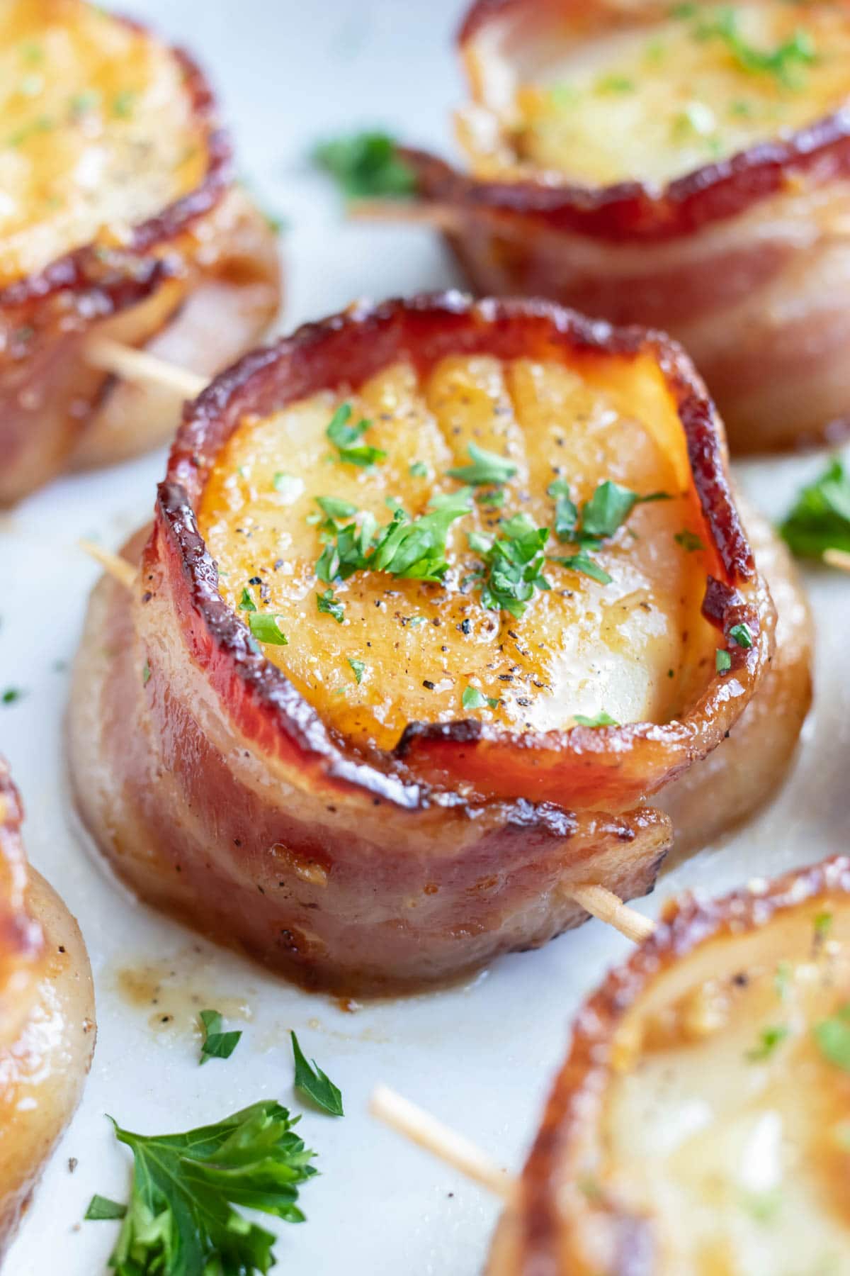Bacon-Wrapped Scallop Skewers, Mini Bite Sized