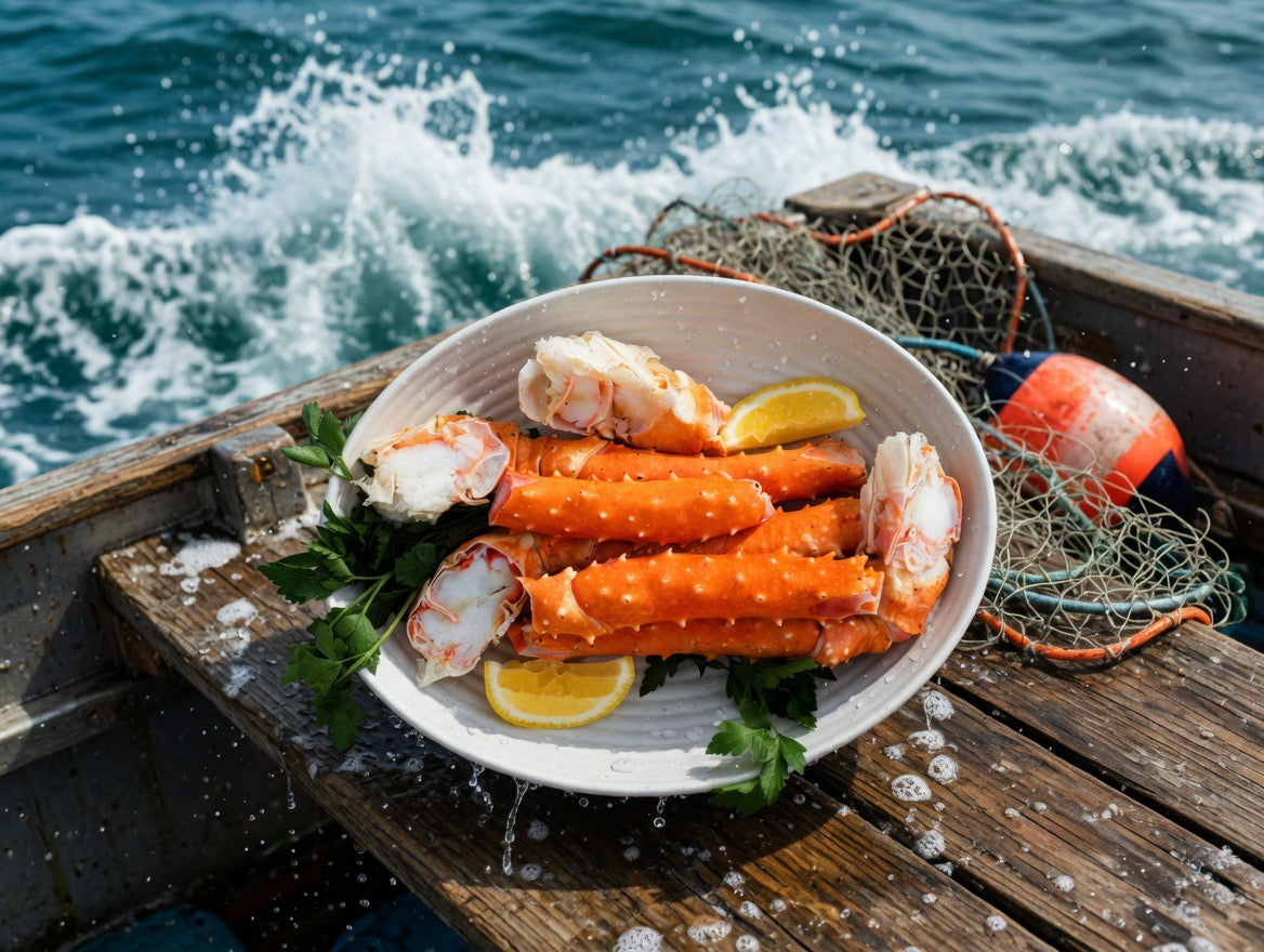 Wild Caught Jumbo Golden Alaskan King Crab Center Cut Legs