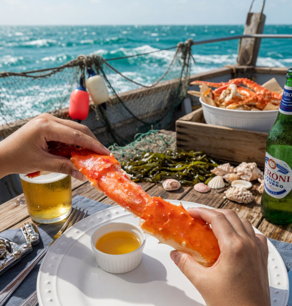Wild Caught Jumbo Golden Alaskan King Crab Center Cut Legs