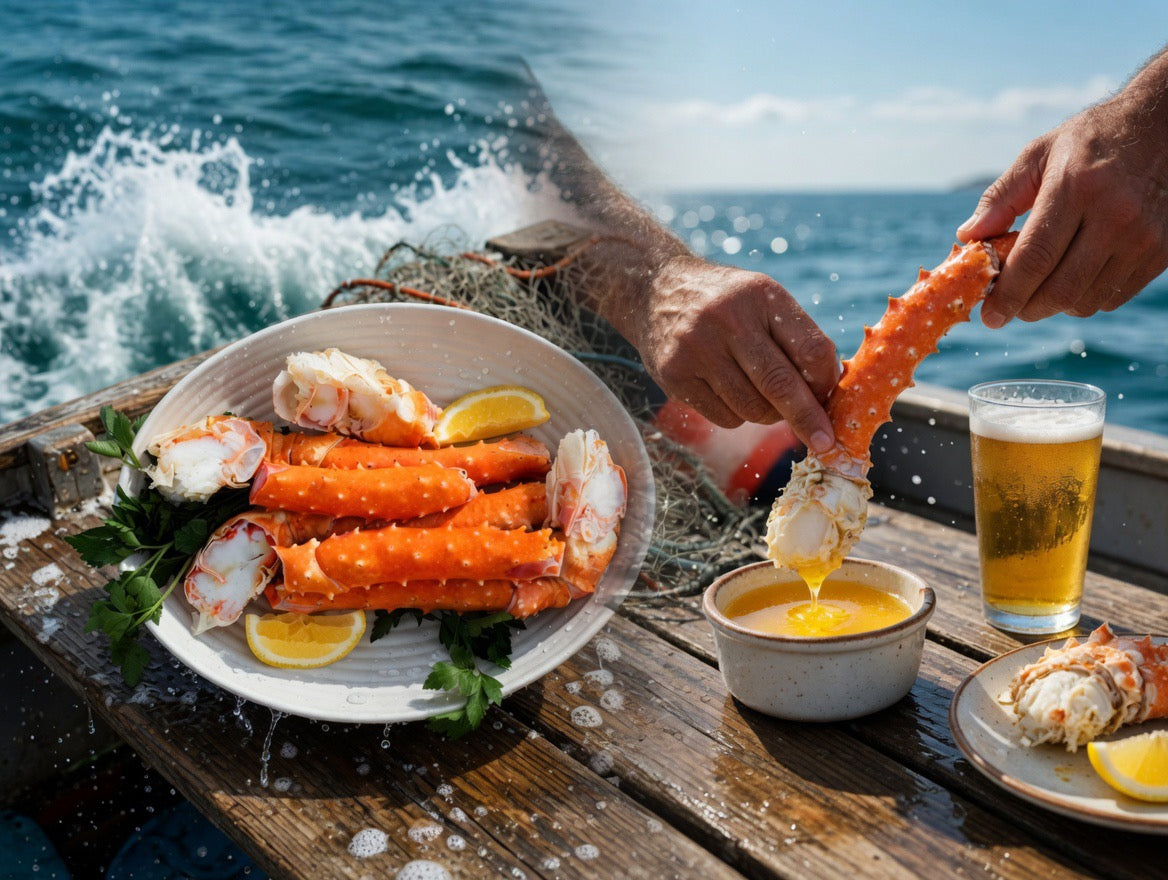 Wild Caught Jumbo Golden Alaskan King Crab Center Cut Legs