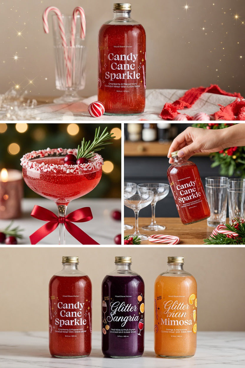 Candy Cane Sparkle Cocktail & Mocktail Mixer, 16 fl oz