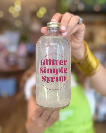 Glitter Simple Syrup for Cocktail, Mocktails, Coffee, Tea & More, 16 fl oz