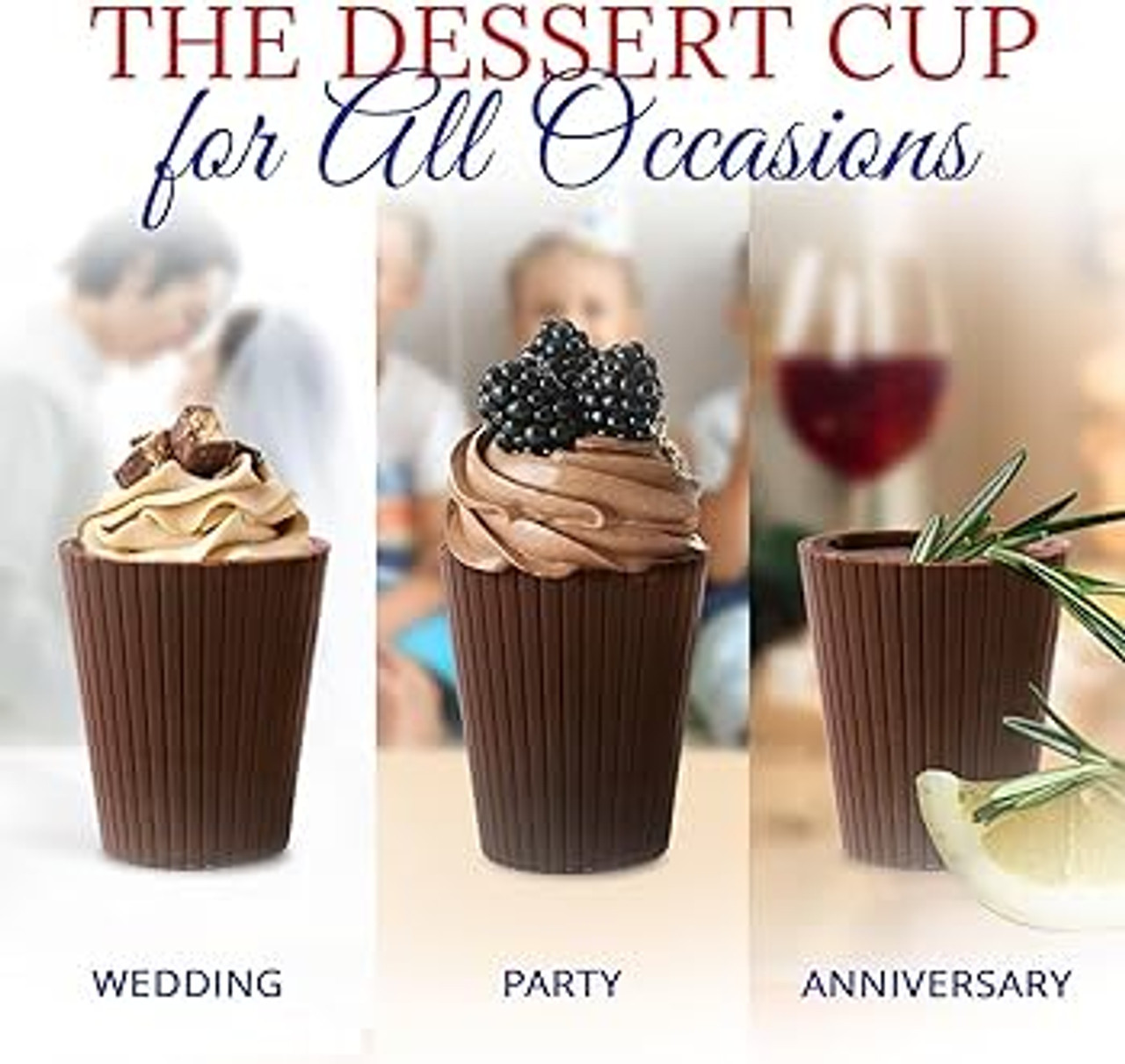 Belgian Chocolate Party Cups – Dark or Milk | Fillable Liqueur Shots & Mini Dessert Shells
