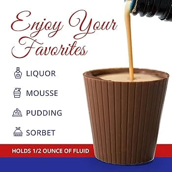 Belgian Chocolate Party Cups – Dark or Milk | Fillable Liqueur Shots & Mini Dessert Shells