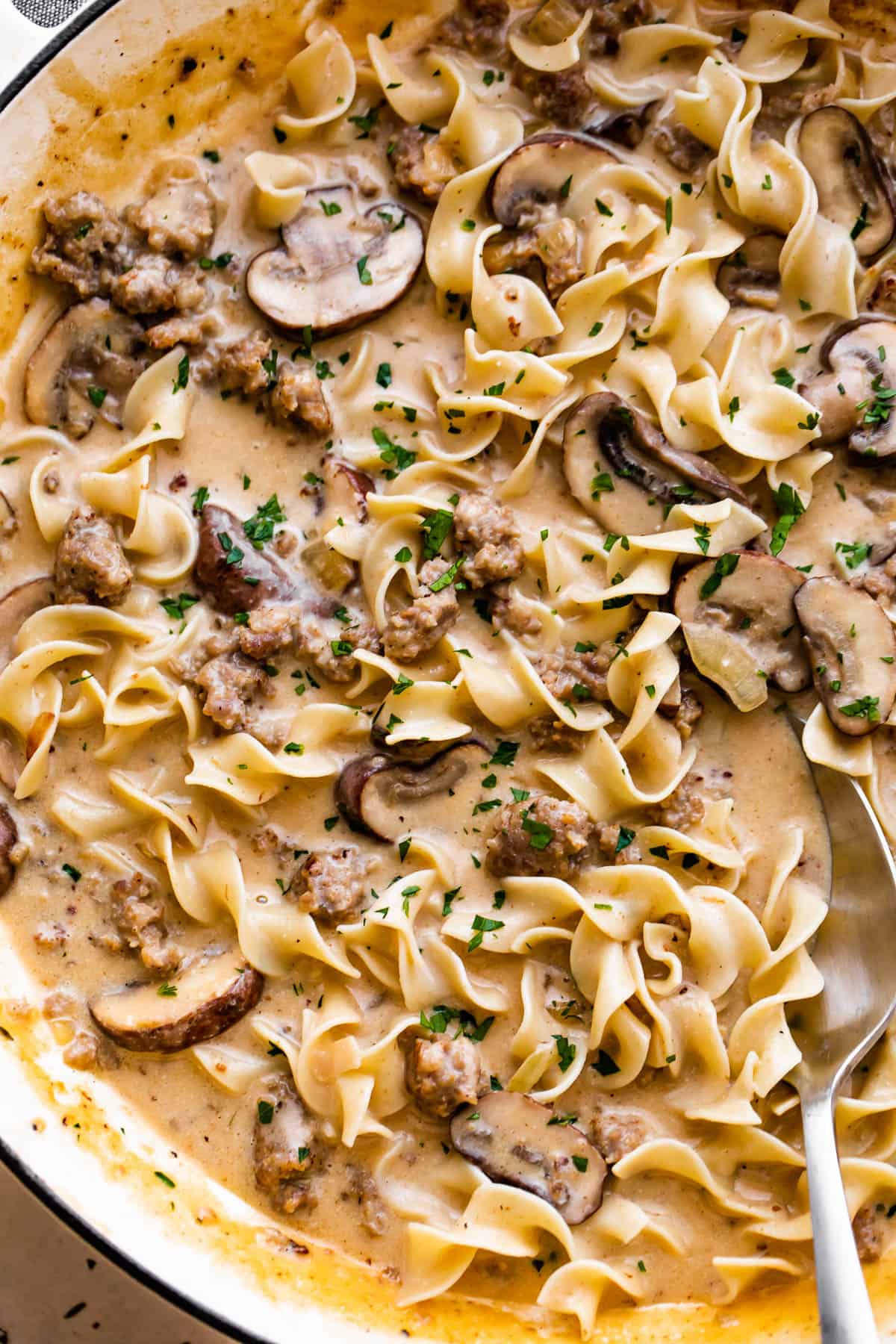 Creamy Beef Stroganoff Casserole – Serves 6
