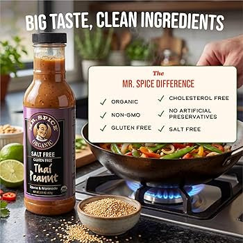 Mr. Spice Organic Thai Peanut & Honey Mustard Sauce Duo – 2 × 13.5 oz