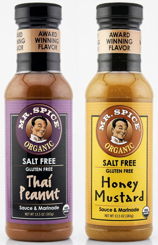 Mr. Spice Organic Thai Peanut & Honey Mustard Sauce Duo – 2 × 13.5 oz