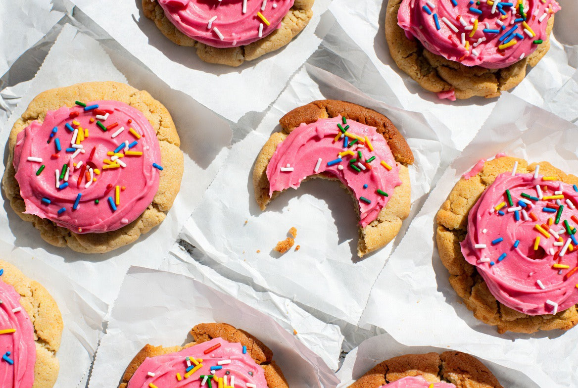 Gluten Free Vegan Pink Sugar Cookie, 3.5” - 4”