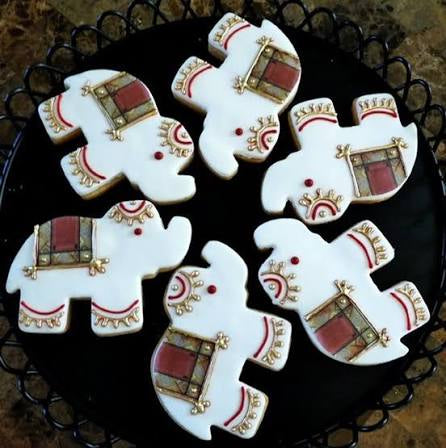 Hand-Decorated Mehndi-Inspired Elephant Sugar Cookies