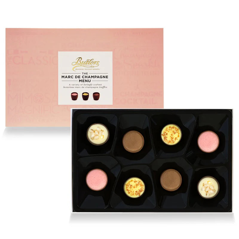 Butlers The Marc de Champagne Menu, Imported from Ireland