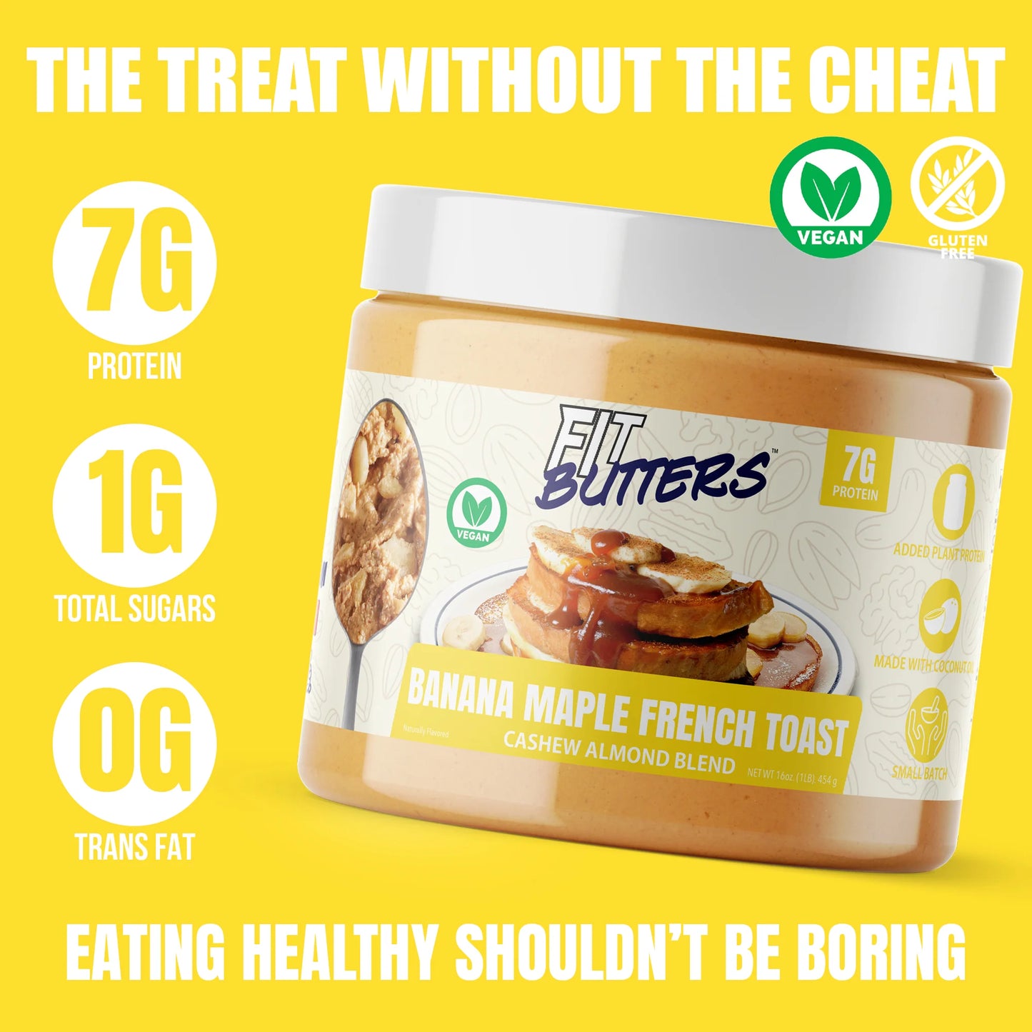 Fit Butters Banana Maple French Toast Cashew Almond Butter — Vegan, Gluten-Free